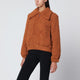 Patou  Pumpkin-Coloured Faux Fur Bomber Jacket