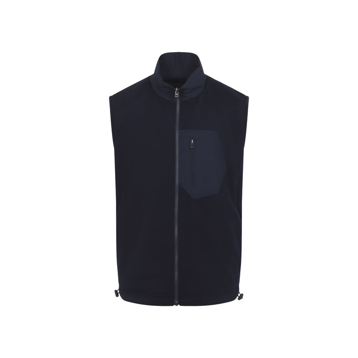 Sease Navy Blue Reversible Virgin Wool Vest