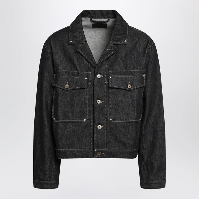 Lemaire Trucker Denim Jacket With Contrast Stitching