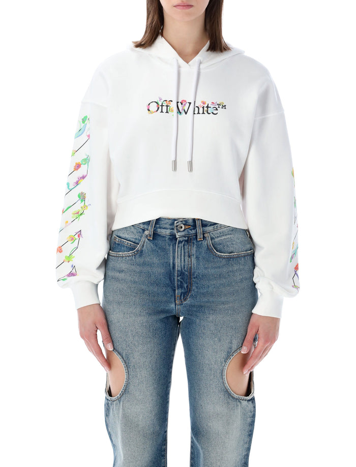 Off-White Off-White Flower Cropped Hoodie