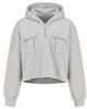 Off-White Grey Graphic Print Hooded Sweater