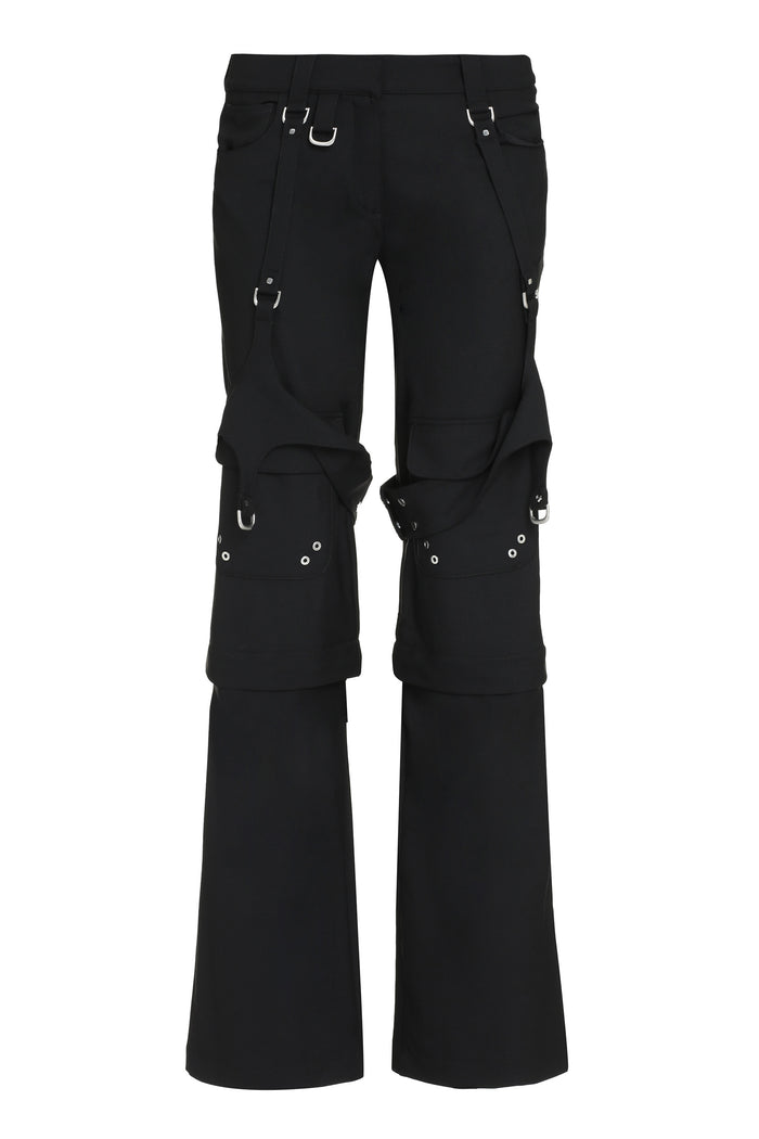 Off-White Black Stretch Polyester Blend Cargo Pant