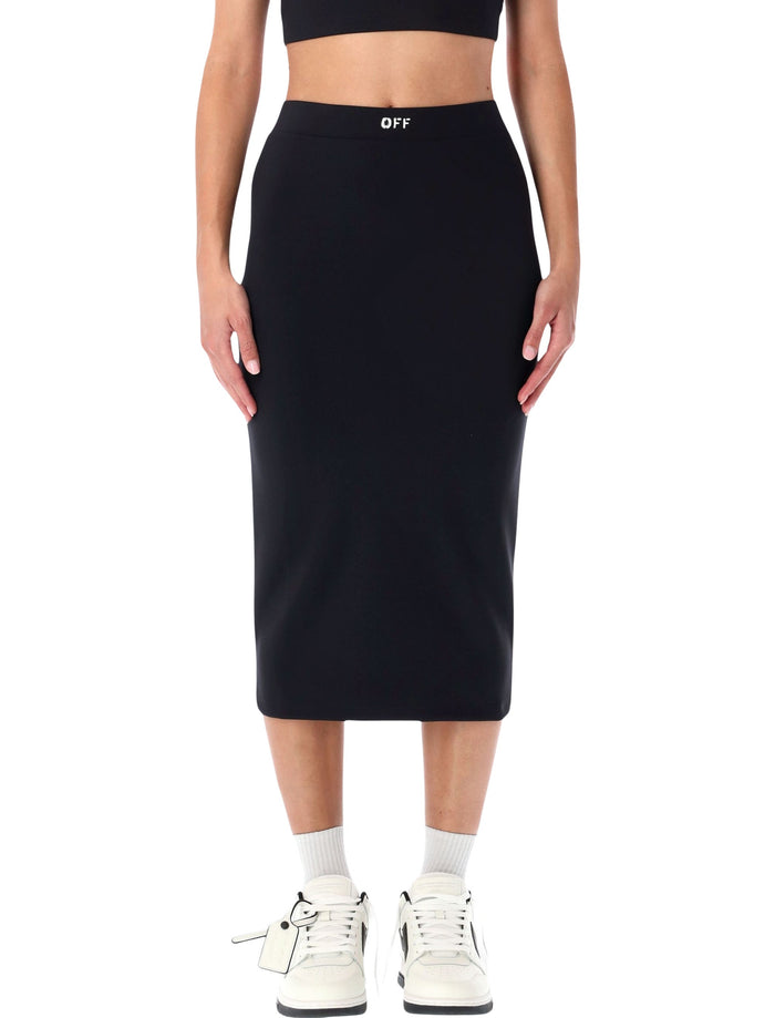 Off-White Midi Skirt With Logo