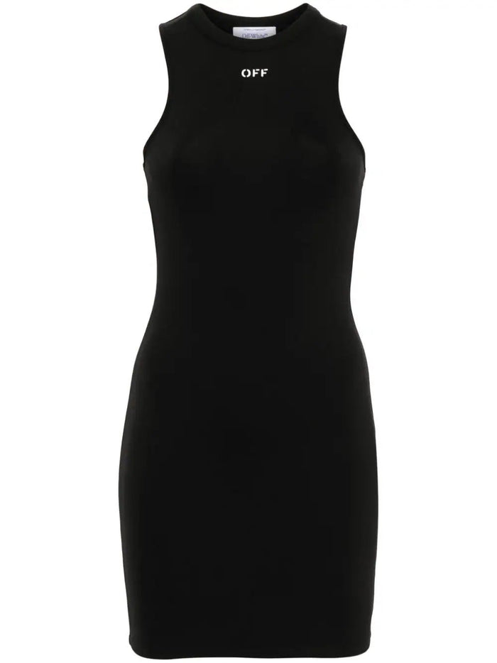 Off-White  Black Mini Dress With Logo