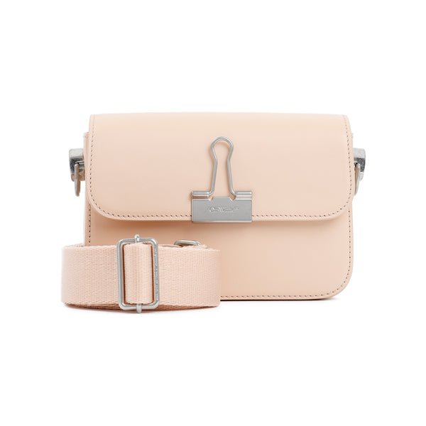 Off-White Light Pink Leather Small Plain Binder Handbag