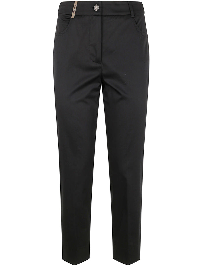 Peserico Light Cotton Satin Stretch Trousers