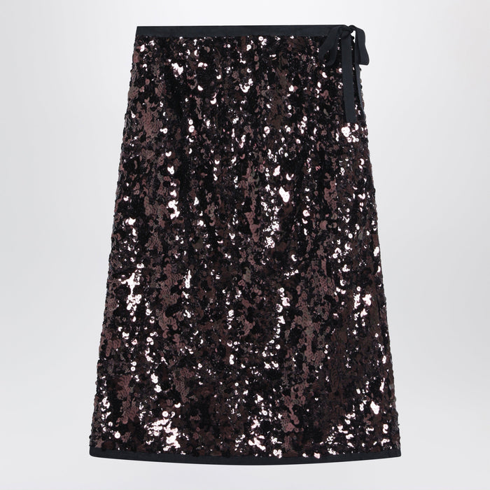 Prada Plum-Coloured Sequined Skirt