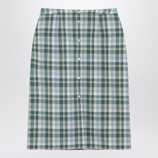 Prada Ottanio Pencil Skirt With Check Pattern