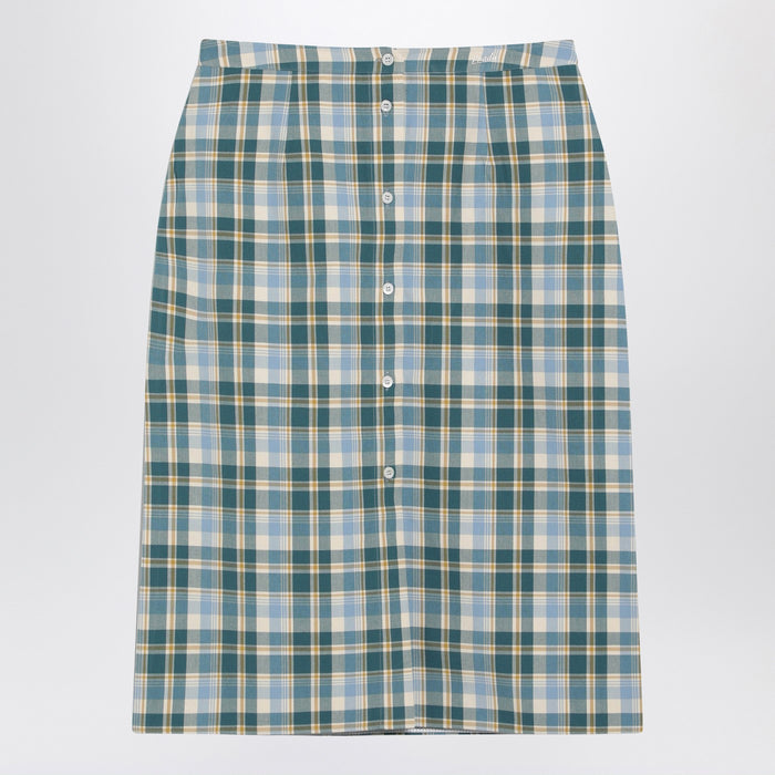 Prada Ottanio Pencil Skirt With Check Pattern
