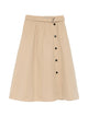 Prada Button-Detail Belted Cotton Midi Skirt