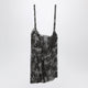 Prada Brown Chantilly Lace Midi Skirt With Straps