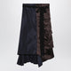 Prada Blue Patchwork Faille Wrap Skirt