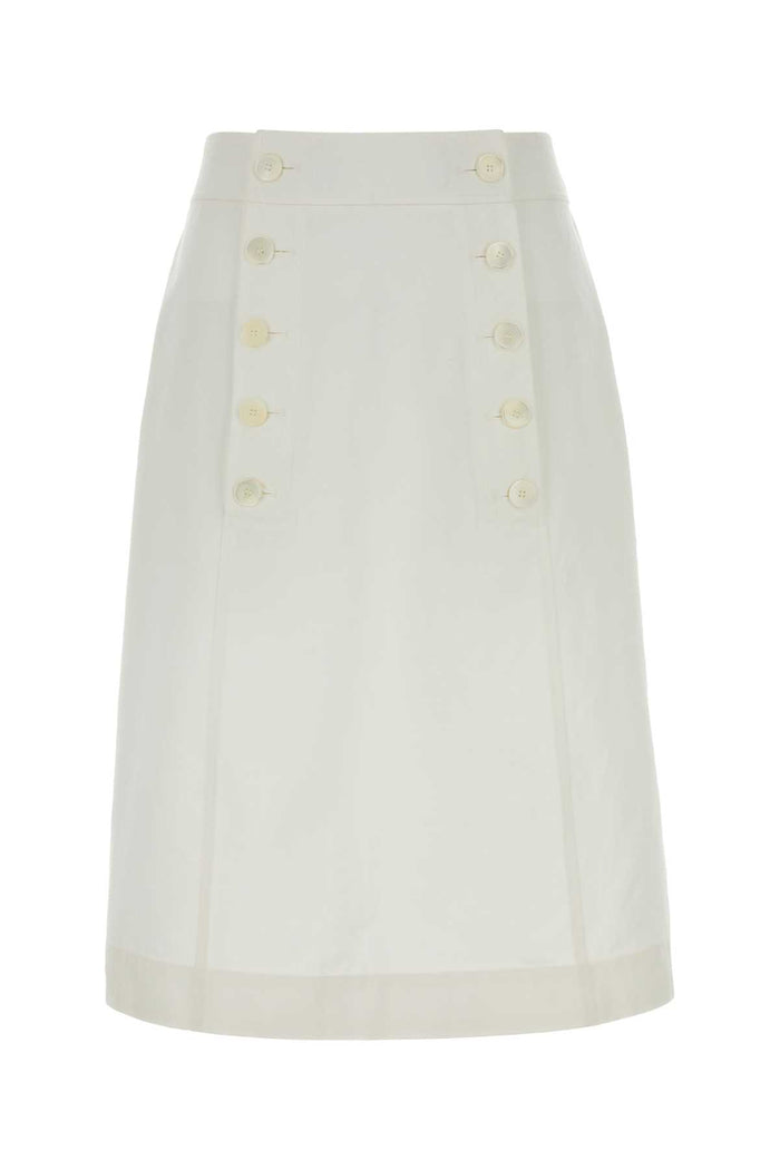 Prada White Gabardine Skirt