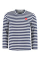 Comme Des Garçons Play Striped Long Sleeved T Shirt