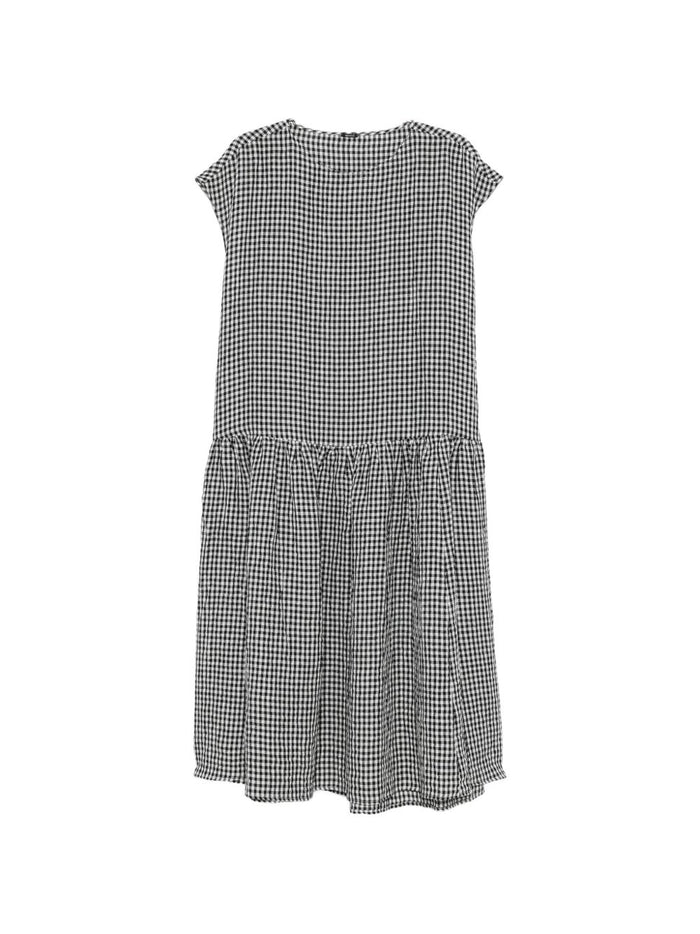 Apuntob Checked Cotton Midi Dress