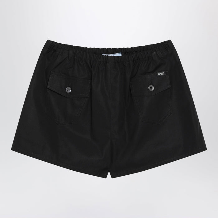 Prada Black Cotton Poplin Shorts