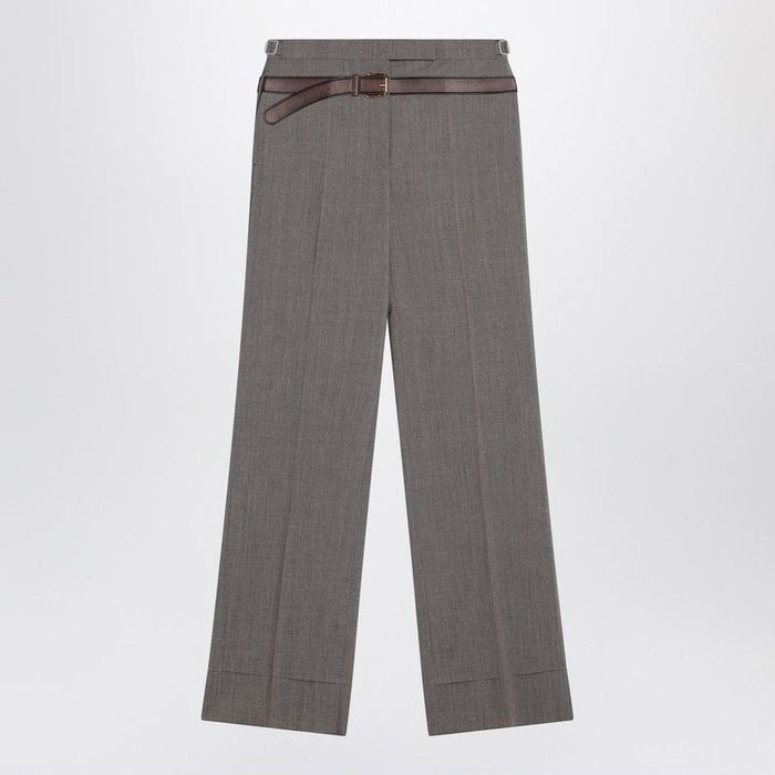 Prada  Wool Blend Trousers With Printed Belt