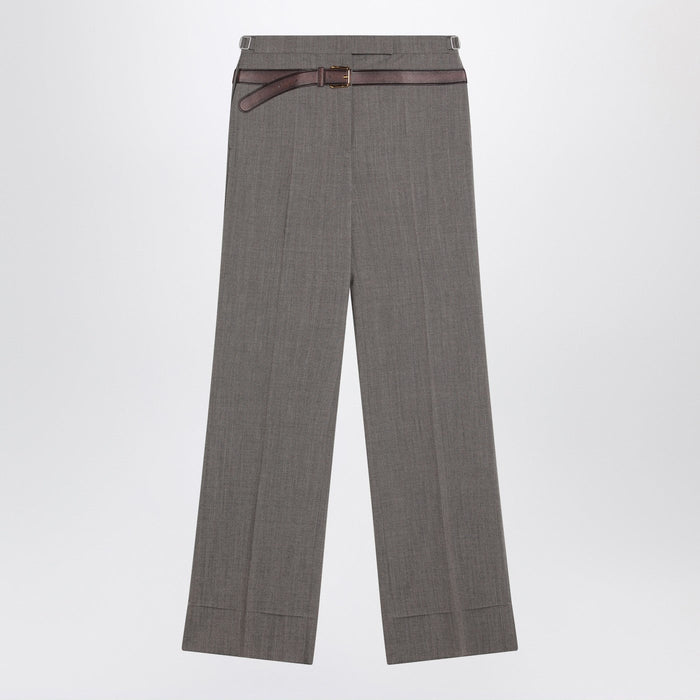 Prada Wool Blend Trousers With Printed Belt
