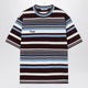 Prada Amaranth And Light Blue Striped Cotton Tshirt