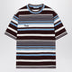 Prada Amaranth And Light Blue Striped Cotton T-Shirt