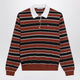Prada Rust/Black Striped Silk Polo