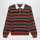 Prada Rust/Black Striped Silk Polo