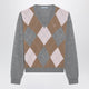 Prada Grey Cashmere Argyle Sweater