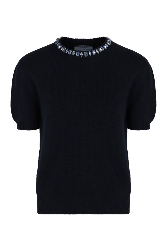 Prada Crew Neck Sweater In Wool And Cashmere