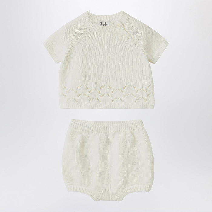 Il Gufo White Milk Set In Organic Cotton