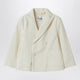 Il Gufo Double-Breasted Jacket In Pinstriped Cotton