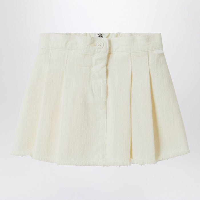 Il Gufo White Milk Skirt In Denim