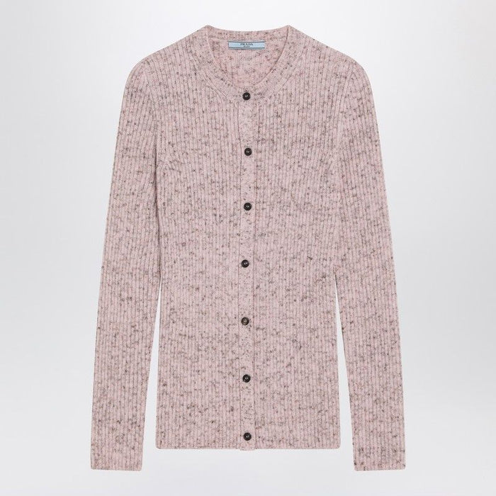Prada  Pink Ribbed Wool Cardigan