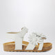 Il Gufo White Sandal With Applied Flowers