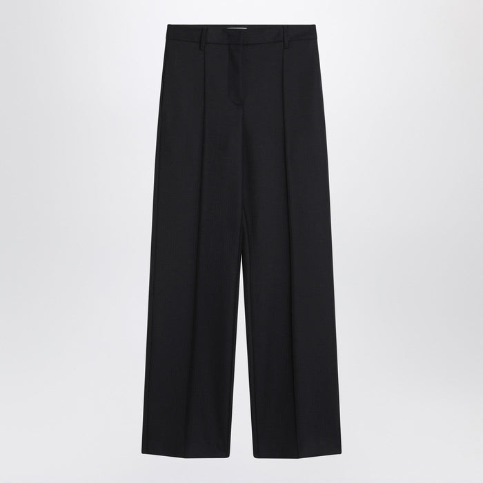 Prada Blue Wool Wide Trousers
