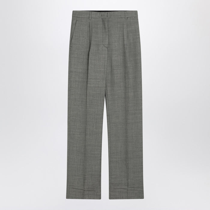 Prada Wide Grey Trousers In Wool