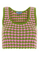 Prada Tow-Tone Crochet Crop Top