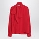 Prada Red Silk Blouse With Scarf