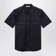 Prada Short-Sleeve Chino Shirt In Blue Cotton