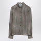 Prada Check-Patterned Shirt Turquoise/Cocoa In Silk Blend