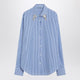 Prada  Light Blue Poplin Shirt With Rhinestones