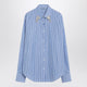 Prada Light Blue Poplin Shirt With Rhinestones