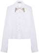 Prada Embroidered Poplin Boxy Shirt