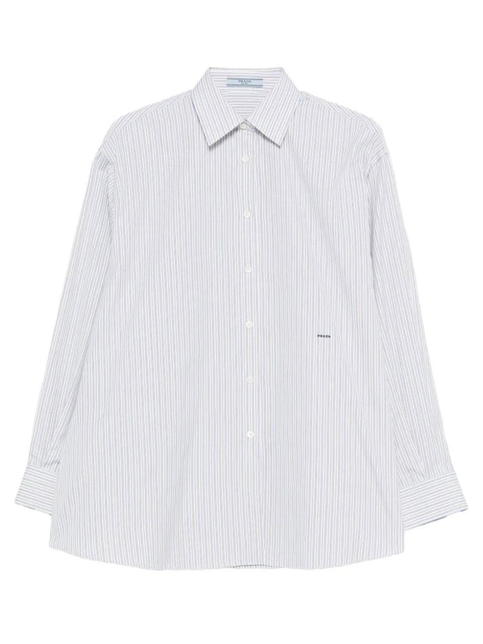 Prada Embroidered Poplin Oversize Shirt