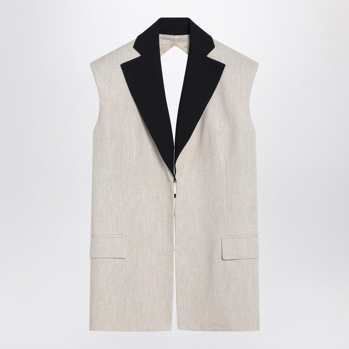 Erika Cavallini  Linen Waistcoat With Open Back