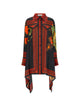 Blumarine Black Red Printed Shirt Style Dresses