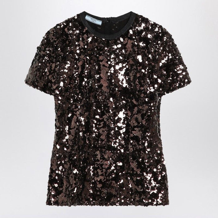 Prada  Plum-Coloured Sequin Sweater