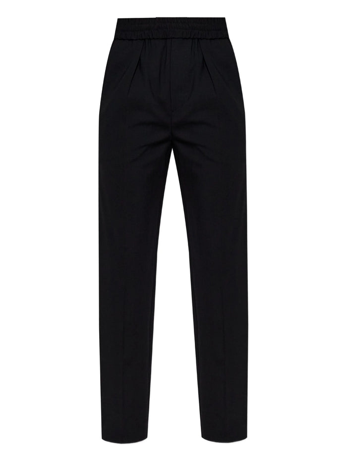 Isabel Marant Black Wool Elastane Straight Pants
