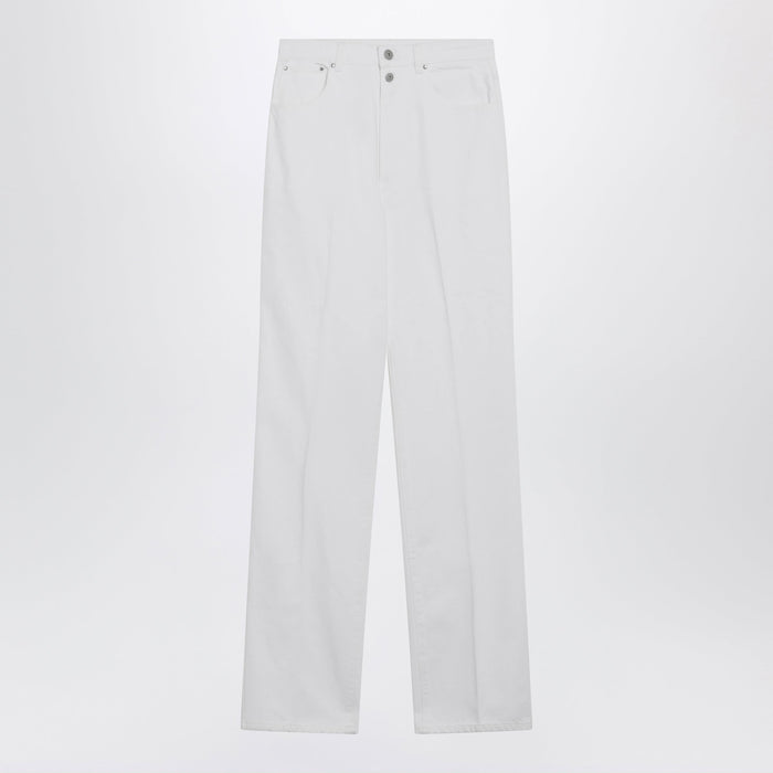 Lemaire Highwaisted Straightleg Jeans With Belt In White Denim