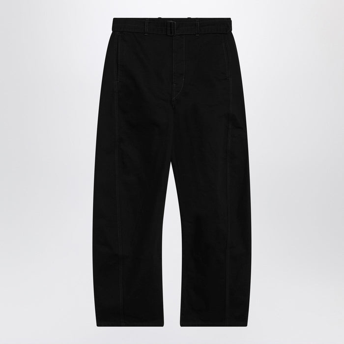Lemaire Black Cotton Trousers With Belt