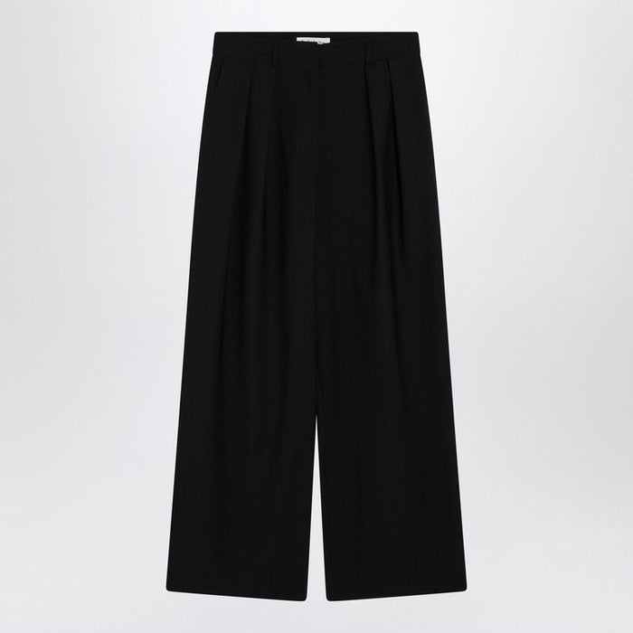 The Frankie Shop Black Wideleg Ripley Woolblend Trousers